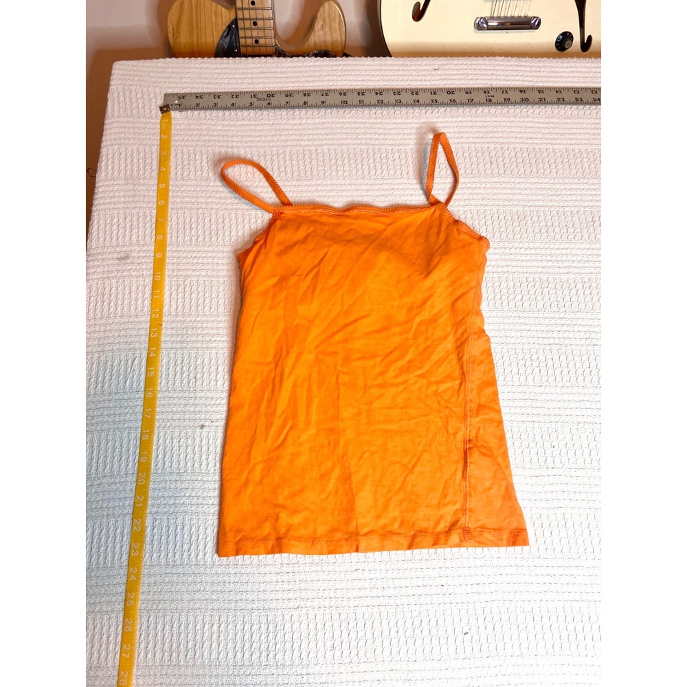 Derek Heart Girls Orange Cotton Camisole Tank Top with Shelf Bra Size XL 16